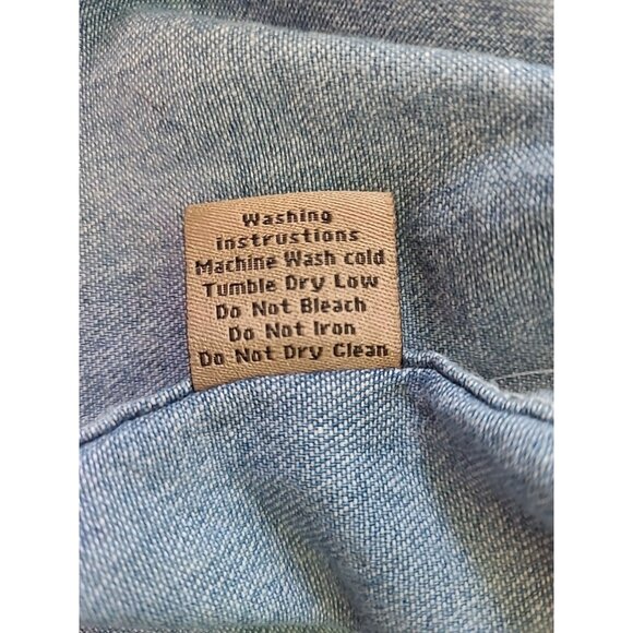 Vtg Foul Weather Gear Cold Storage Denim Long Sleeve Shirt Mens L Blue Alaska - Picture 11 of 11